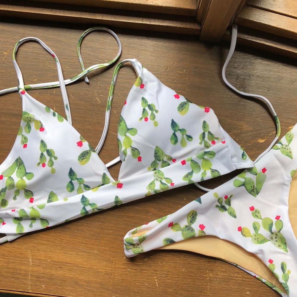 white cactus swimsuit